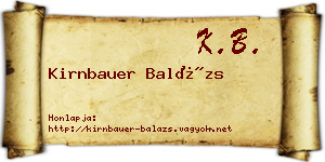 Kirnbauer Balázs névjegykártya