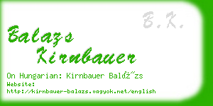 balazs kirnbauer business card
